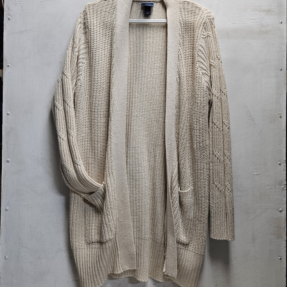 Daytrip Long Cardigan Sweater Womens Small Cream 2 Pocket Spring Jacket